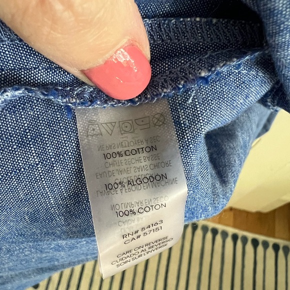 Calvin Klein Chambray Button-Up Dress with Belt - Picture 6 of 6